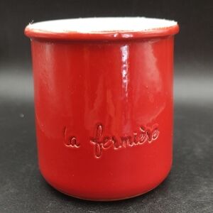 La Fermière Red Glazed Terracotta Yogurt Container "Darling" Valentine's